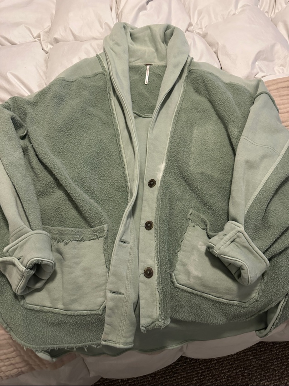 Free People Green cardigan